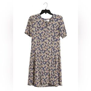 Norton McNaughton Vintage Purple Floral Dress – Size 10 Button Front